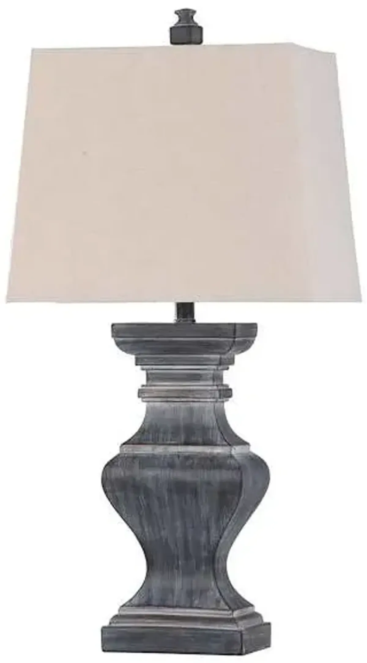 Distressted Black Lamp with Shade, 34"