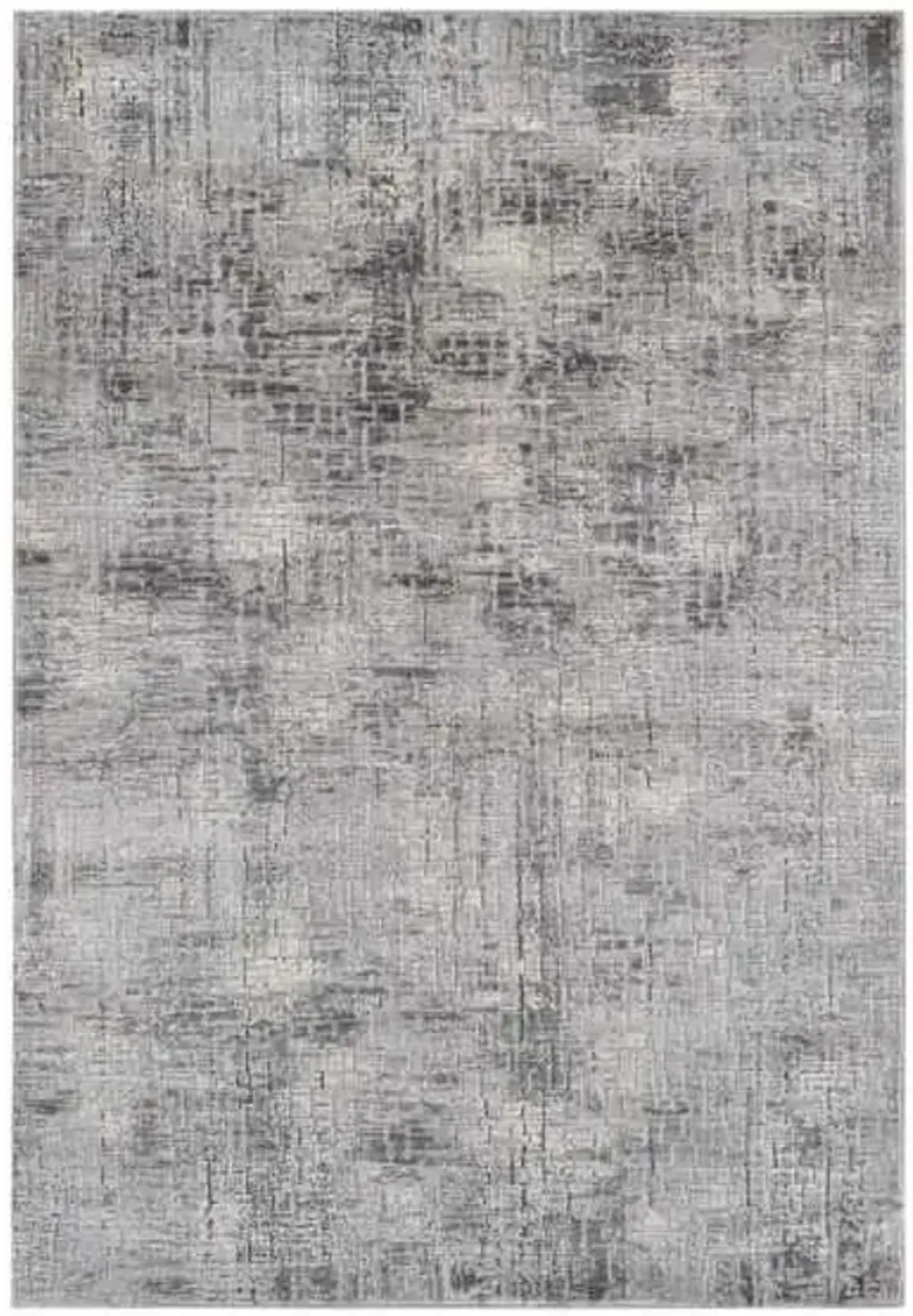 (B656) Invist Grey Abstract Area Rug, 9x12