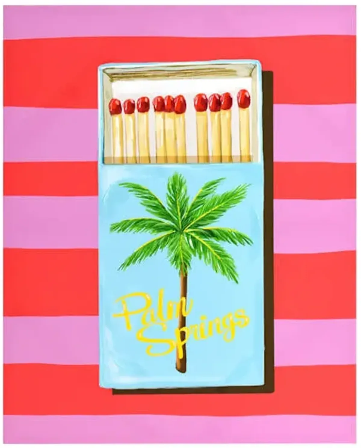 Palm Tree Matchbox Canvas Wall Art, 16x20