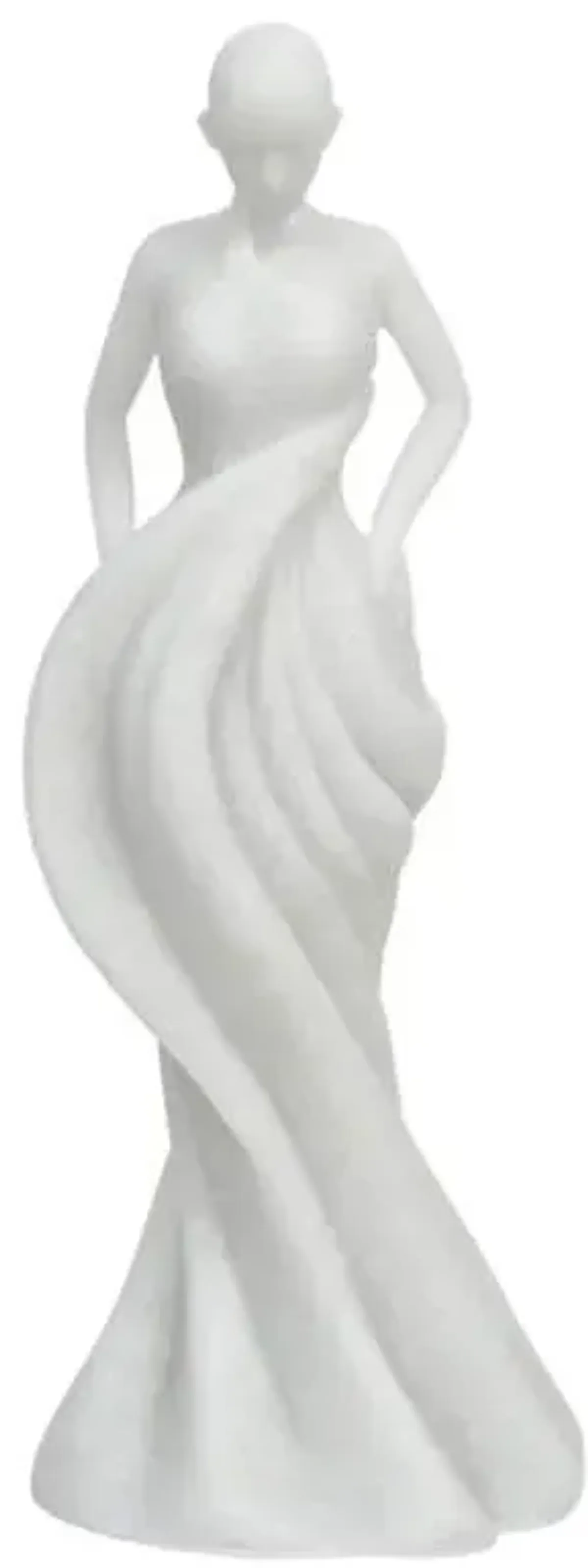 White Quartz Resin Woman Figurine, 14"