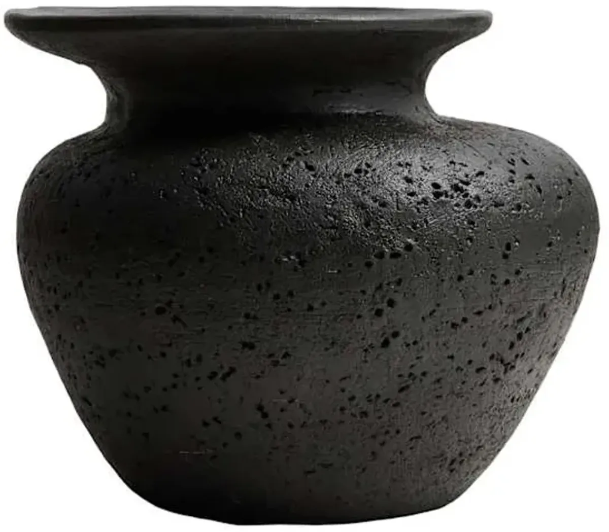 Black Terracotta Vase, 8"