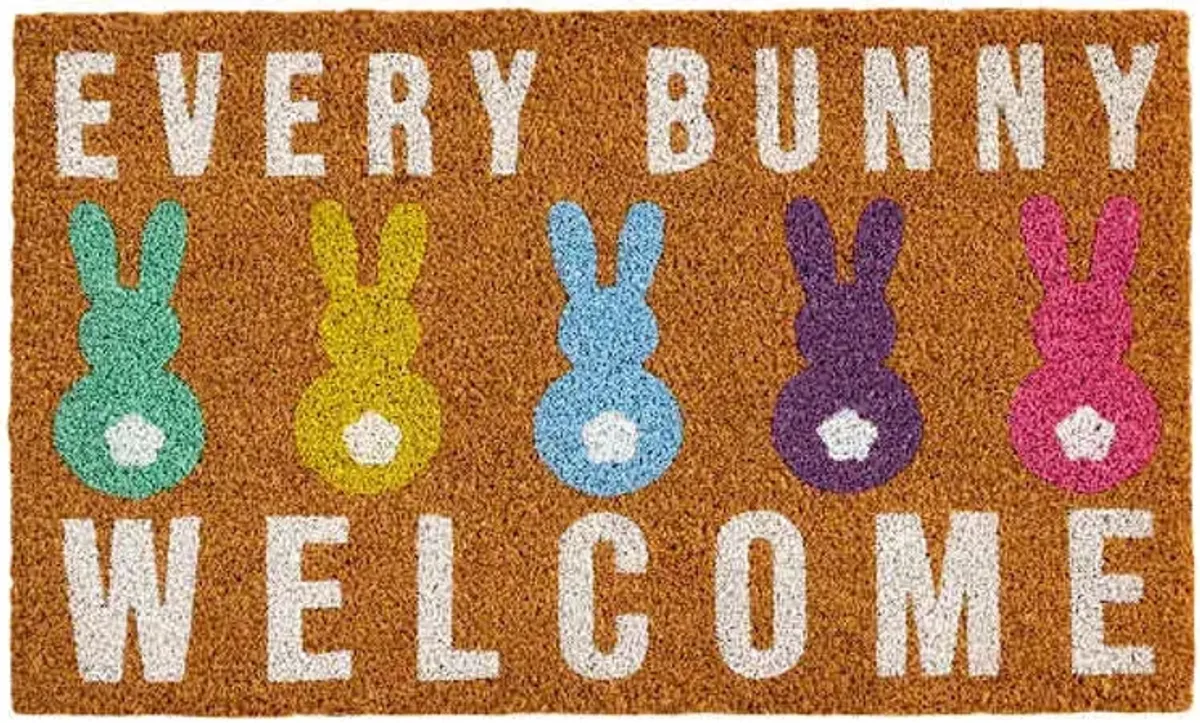 Every Bunny Welcome Coir Mat, 18x30