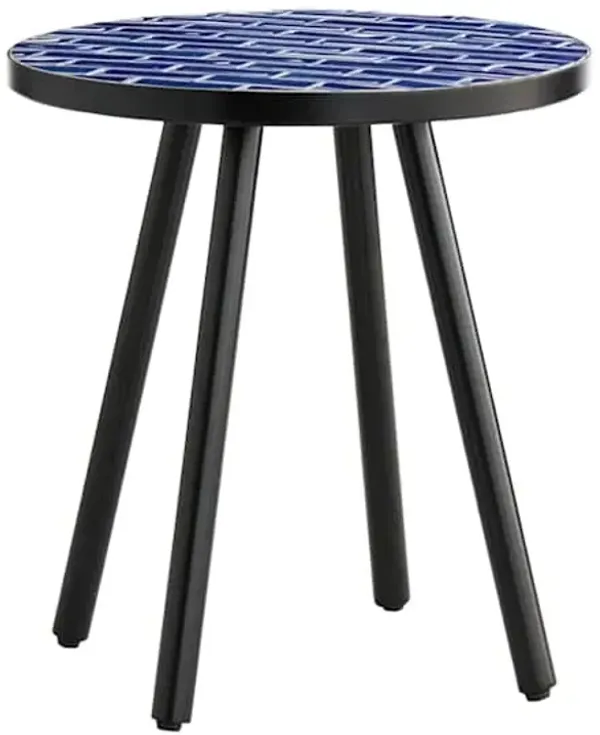 Fiji Mosaic Patio Side Table, Blue