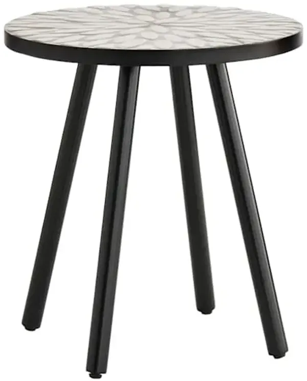 Fiji Mosaic Patio Side Table, White
