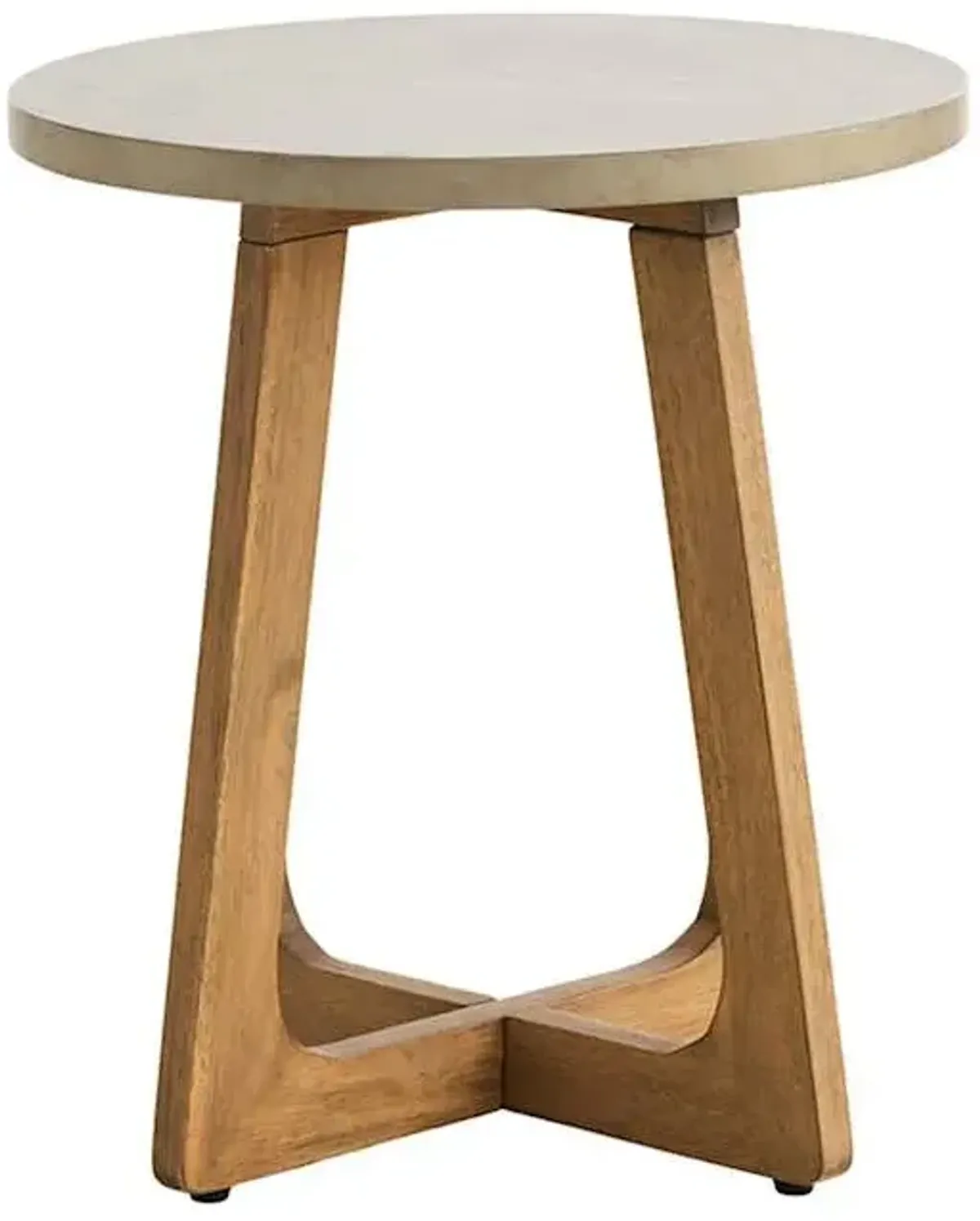 Toasted Brown Wood with Marbled Cement Top Side Outdoor Table