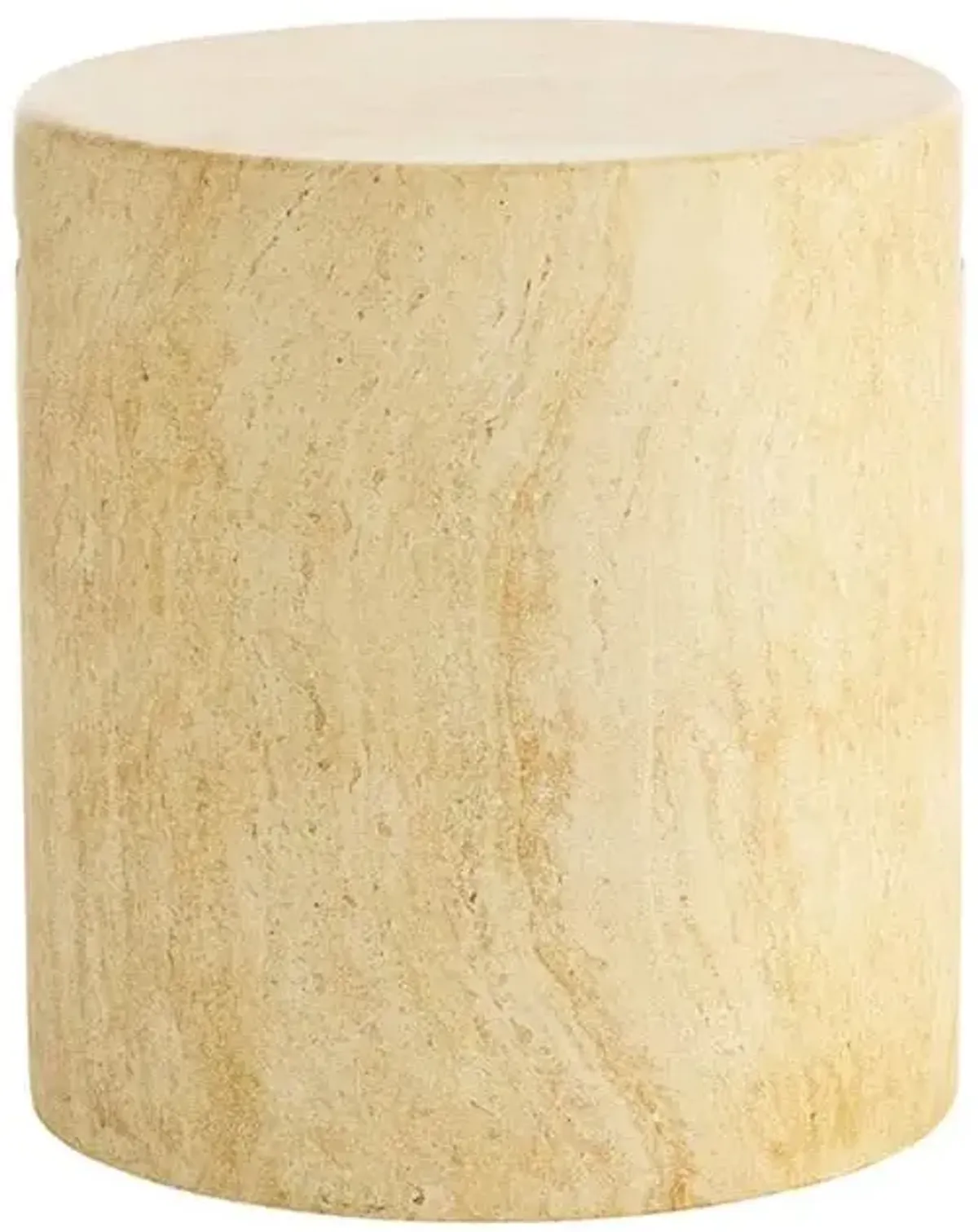 Travertine Finish Patio Side Table