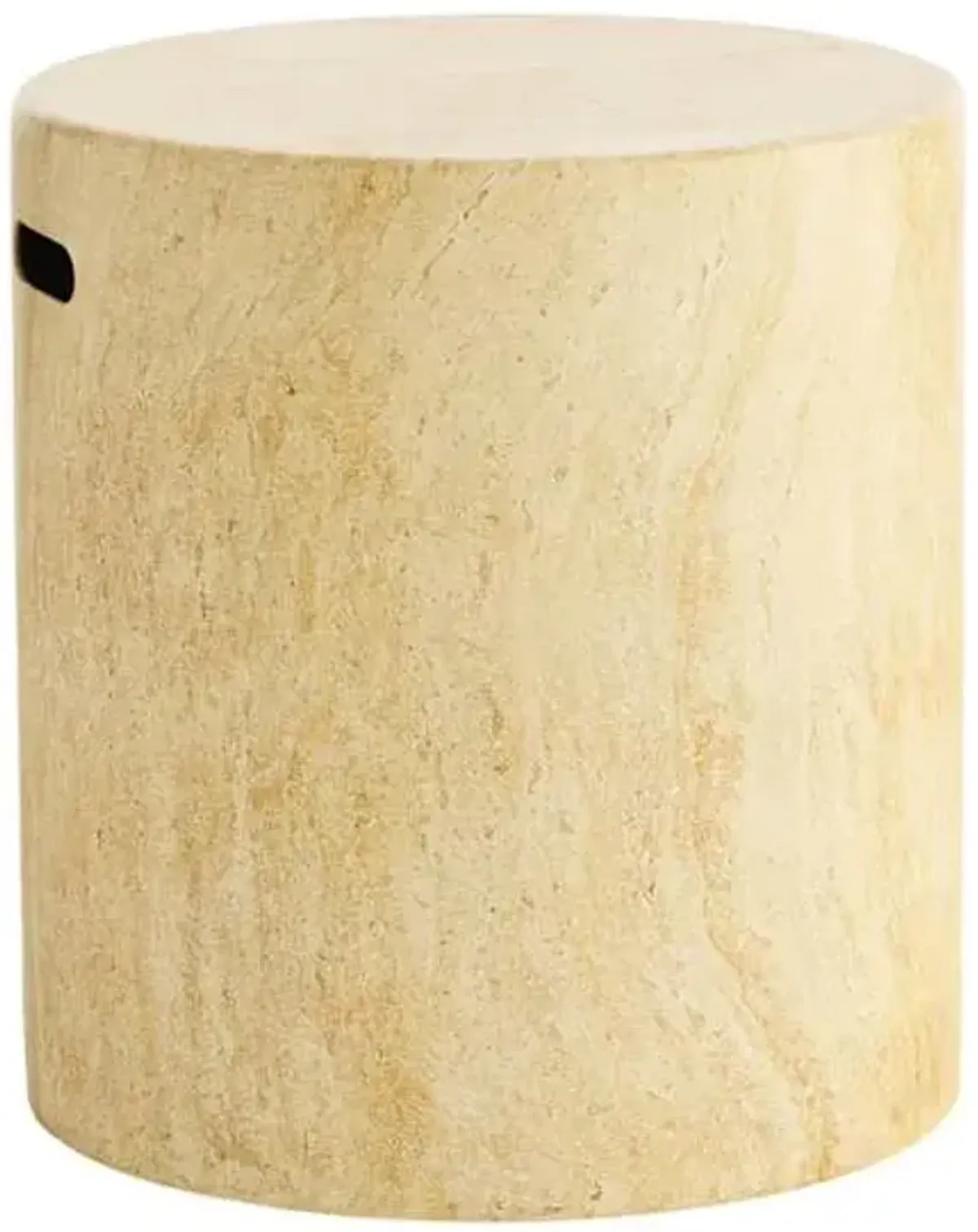 Travertine Finish Patio Side Table
