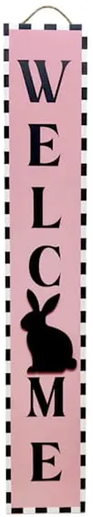 Checker Border Welcome Leaner, 47"