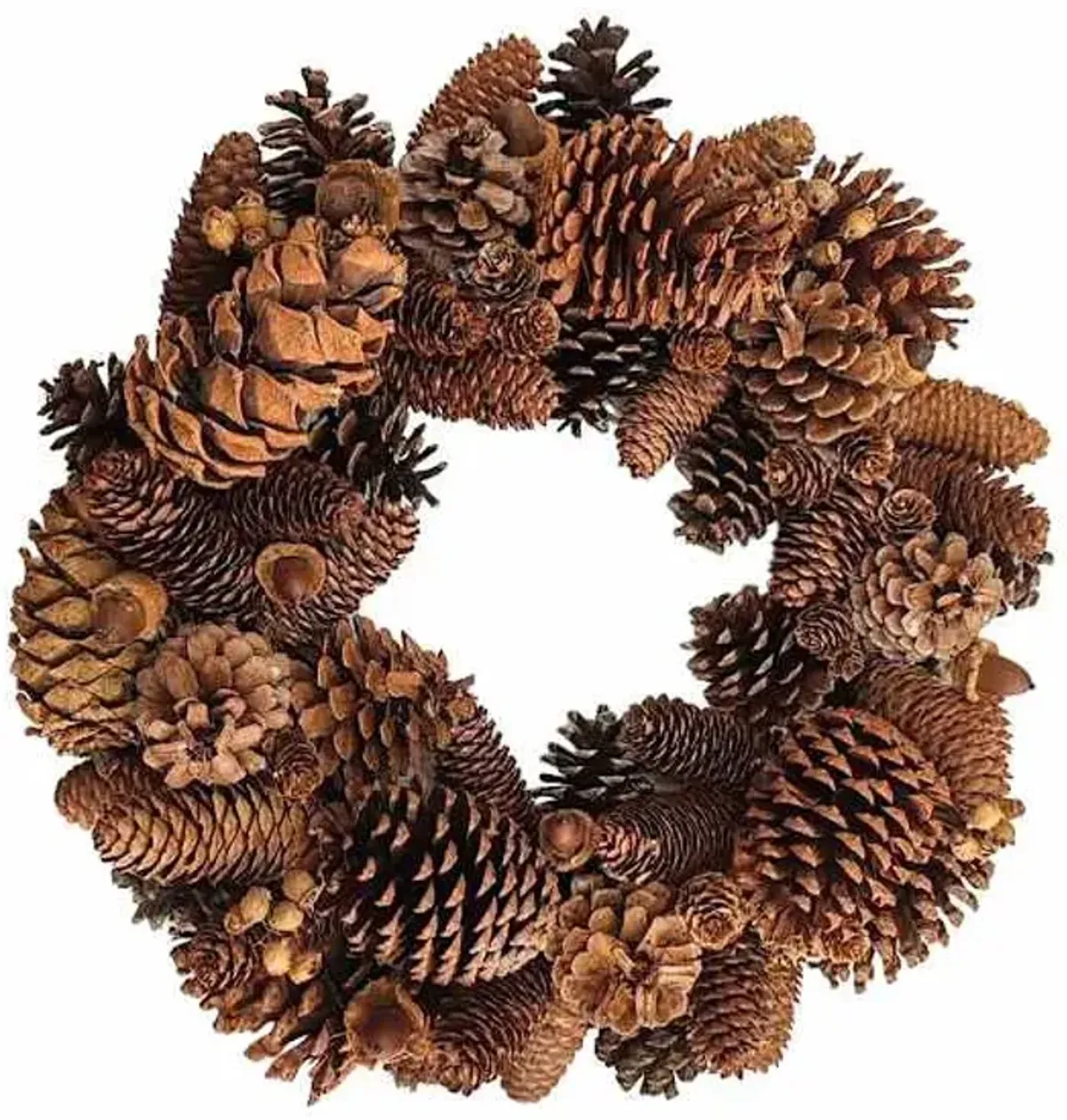 Brown Pine Cone Christmas Wreath, 18"