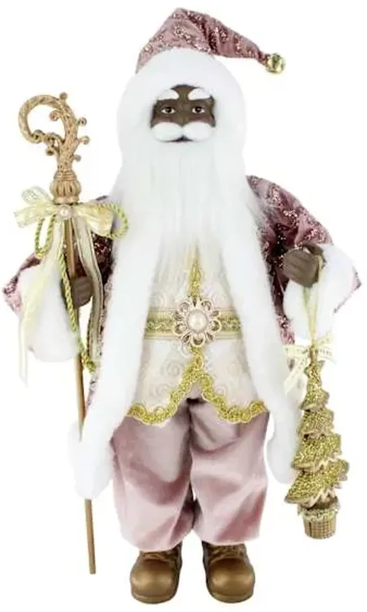 Pink Santa with Tree Ornament, 18"