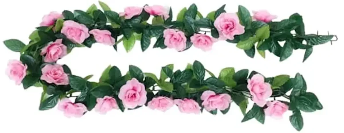 Light Pink Mixed Floral Chain Garland, 72"