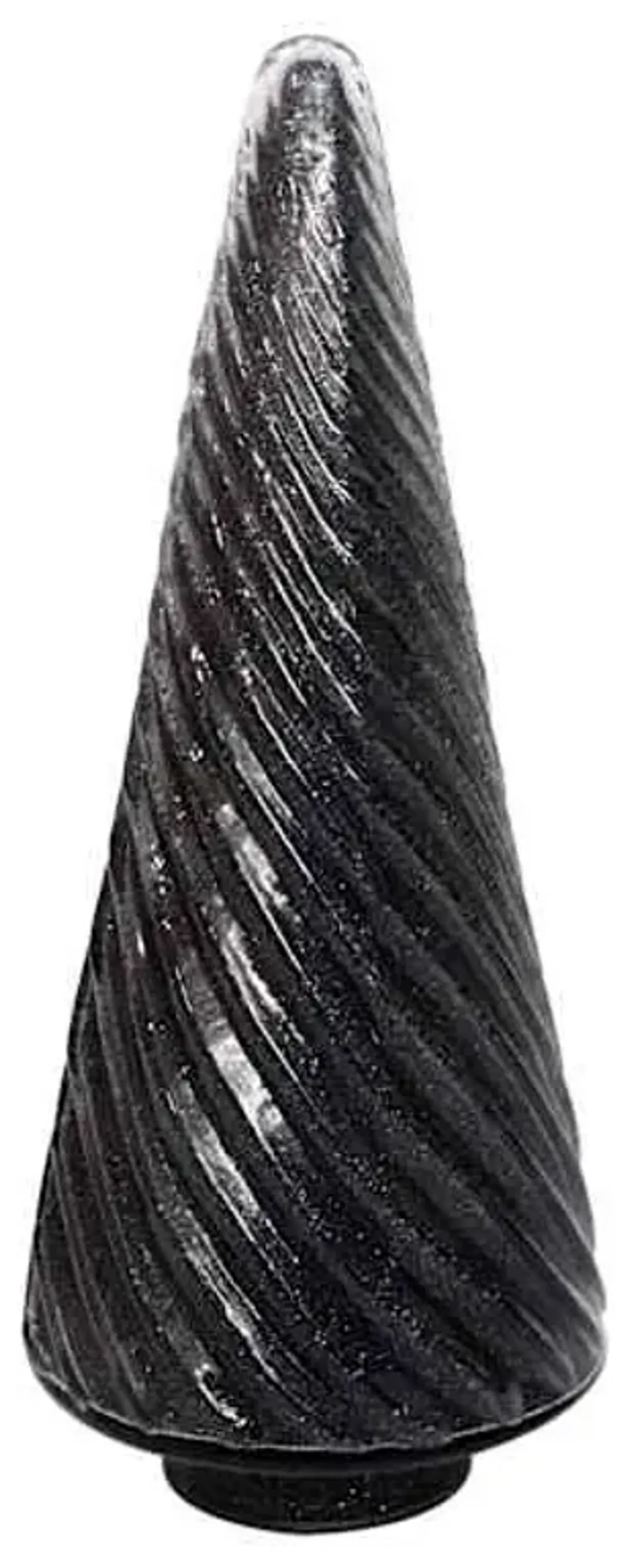 Black Glass Tree with Glitter, 15"