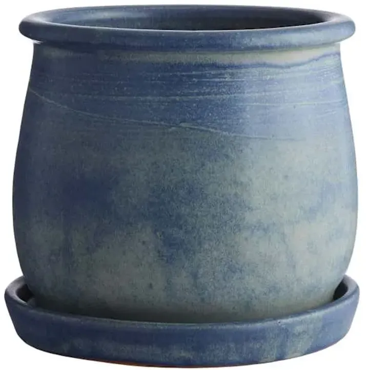 Indoor Mateo Blue Ceramic Planter, Large