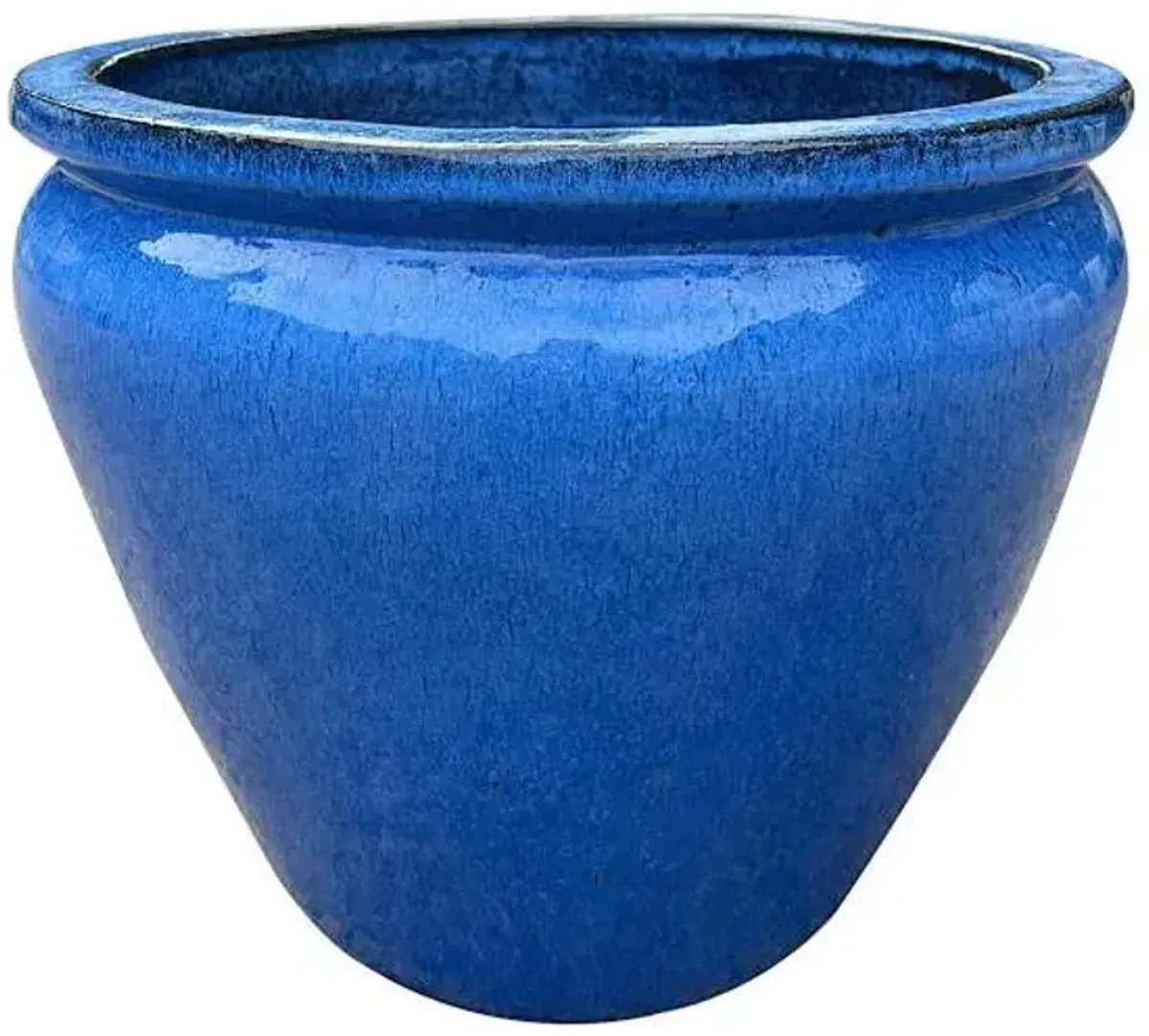 Arcadia Blue Ceramic Outdoor Planter, Small