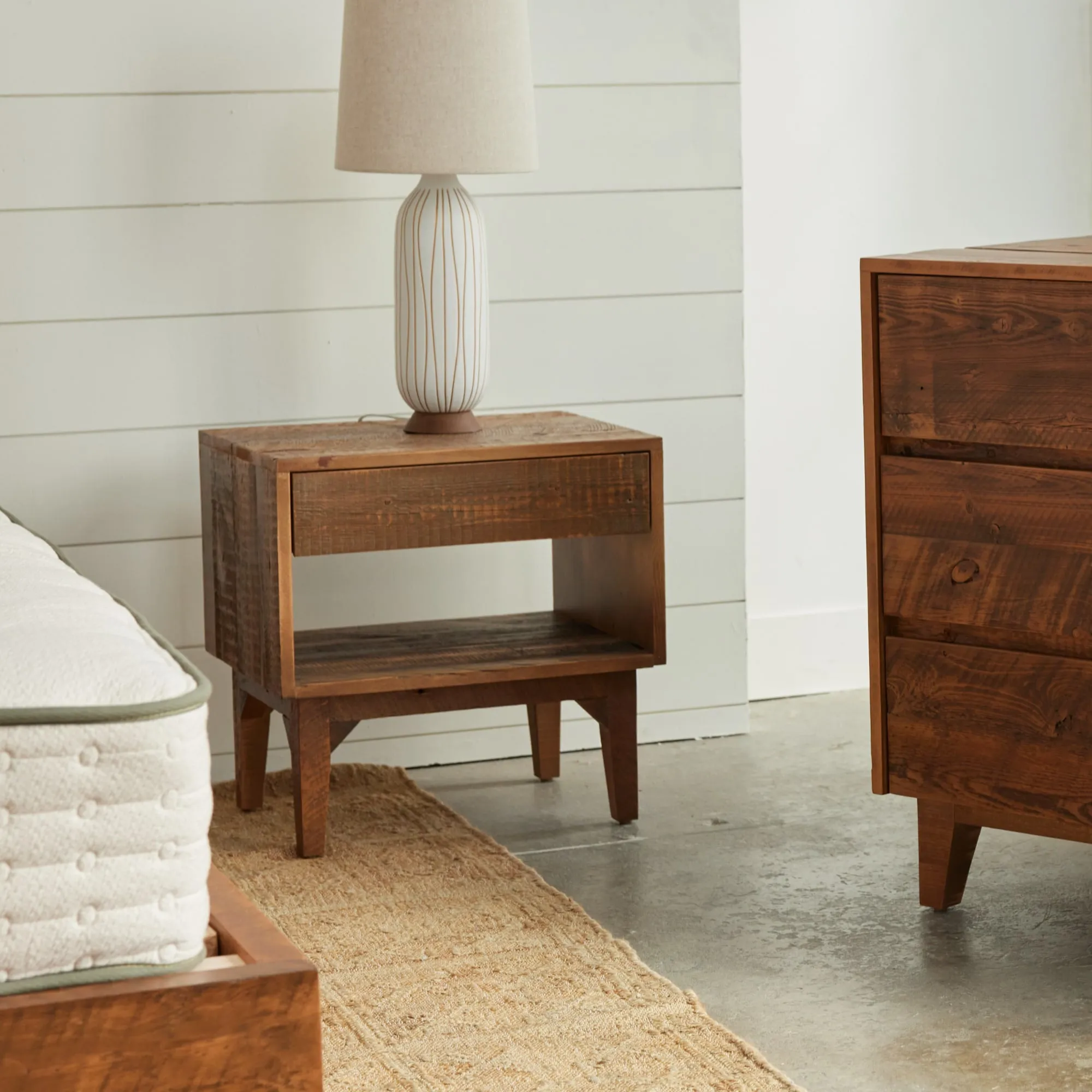 Natural Wood End Table