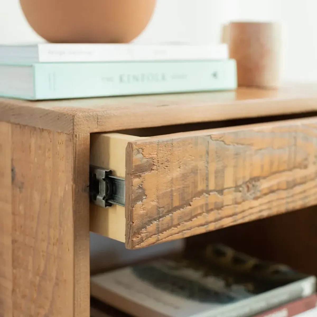 Natural Wood End Table