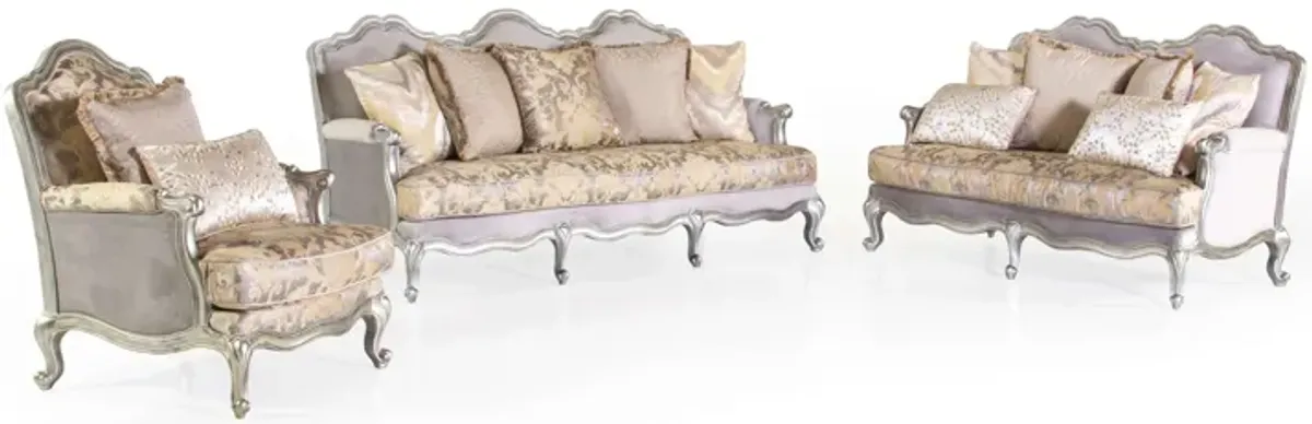 Traditional 3-Piece Living Room Set with Sofa, Loveseat & Chair