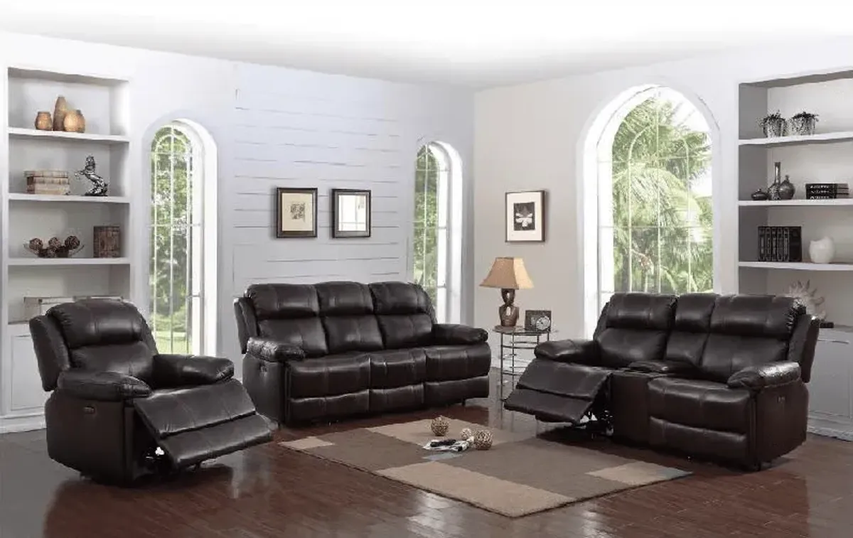 3 Piece Power Reclining Living Room Set - Top Grain Leather