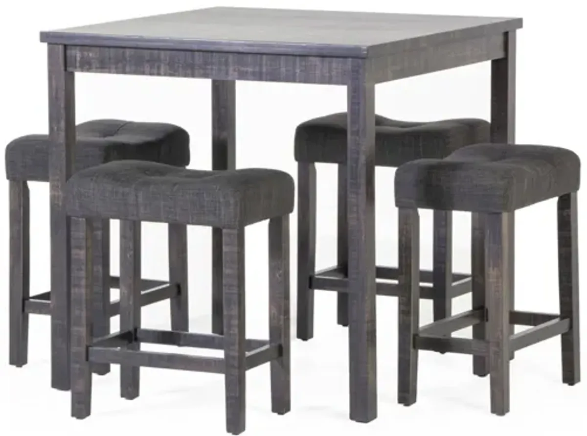 Modern Gray 5-Piece Counter Height Dining Set