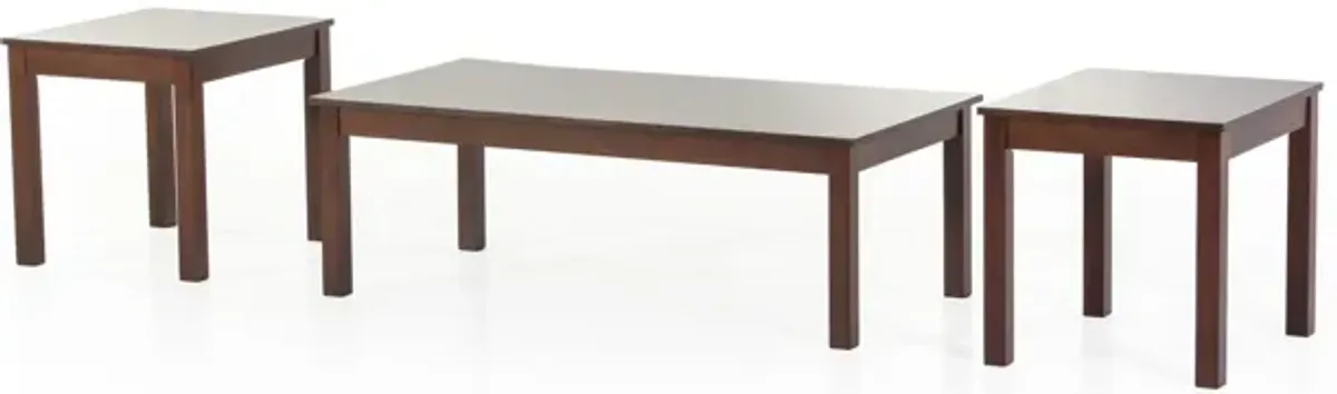 3-Piece Coffee & End Table Set in Walnut Finish
