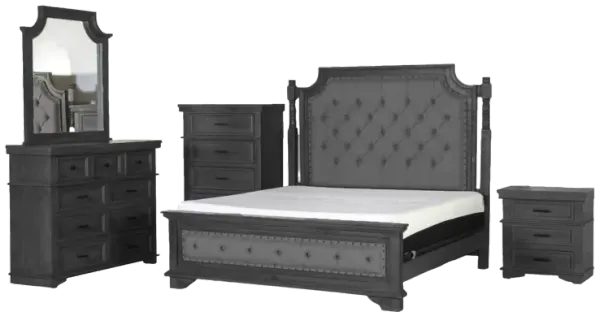 CHARLES-GREY 6 PIECE QUEEN BEDROOM SET