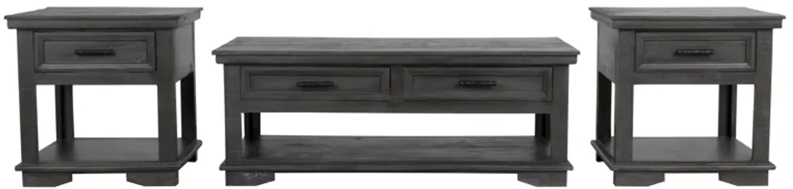 CHARLES-GREY 3 PIECE COFFEE TABLE SET