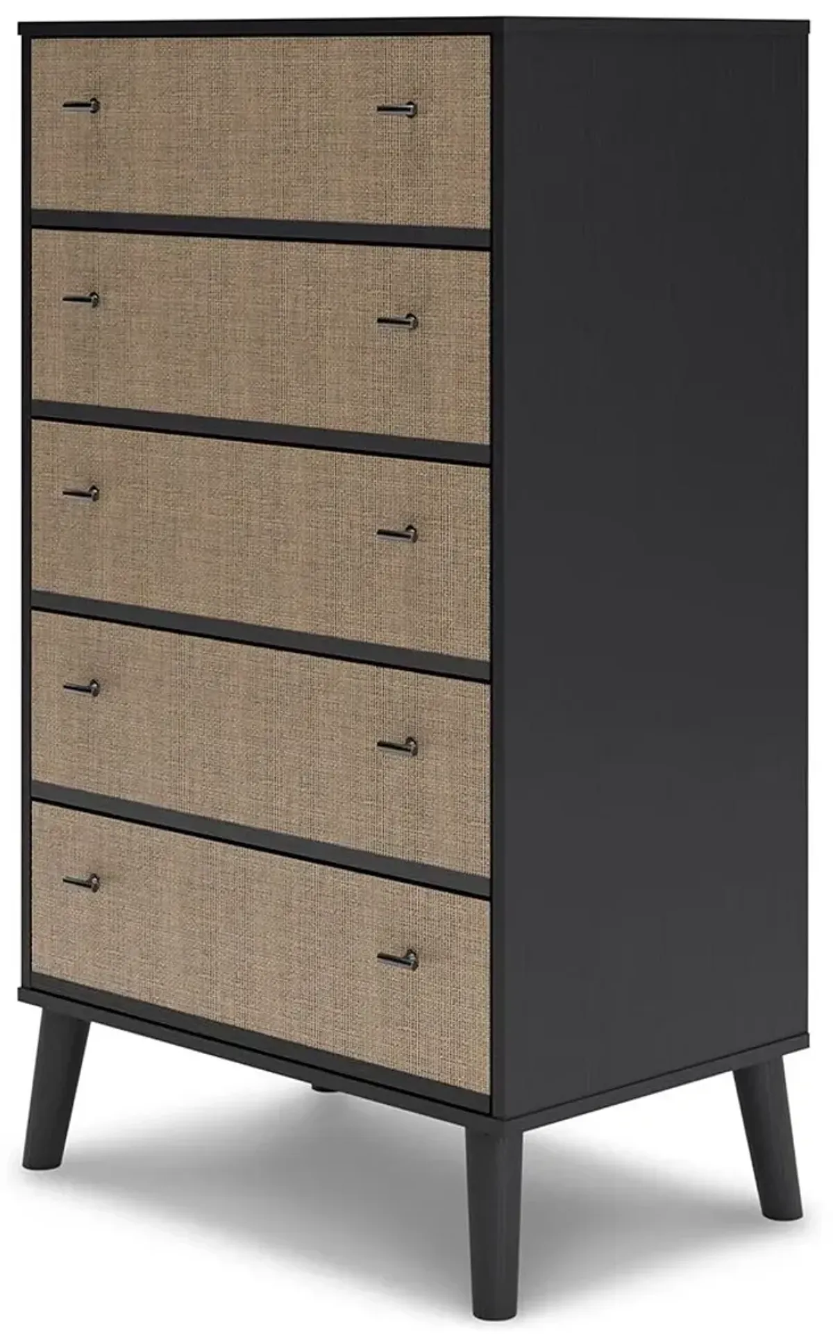 Charlang - Black / Gray - Five Drawer Chest