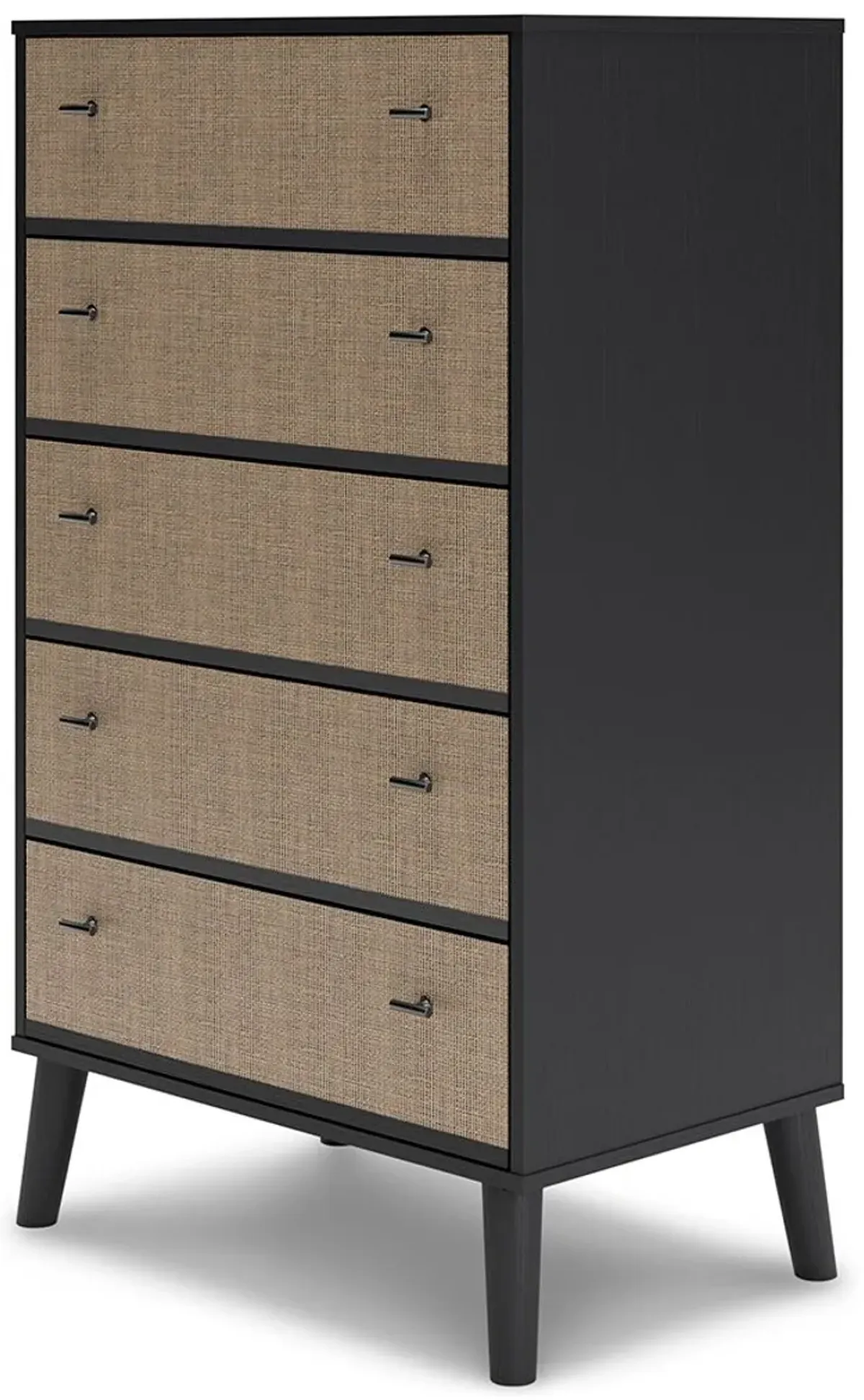 Charlang - Black / Gray - Five Drawer Chest