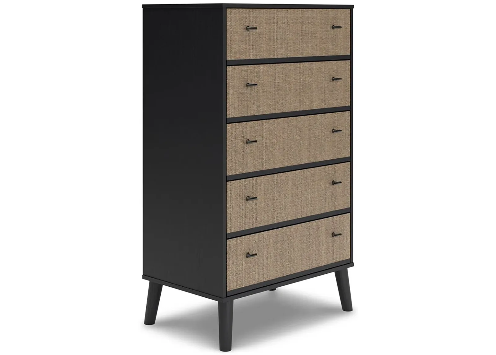 Charlang - Black / Gray - Five Drawer Chest