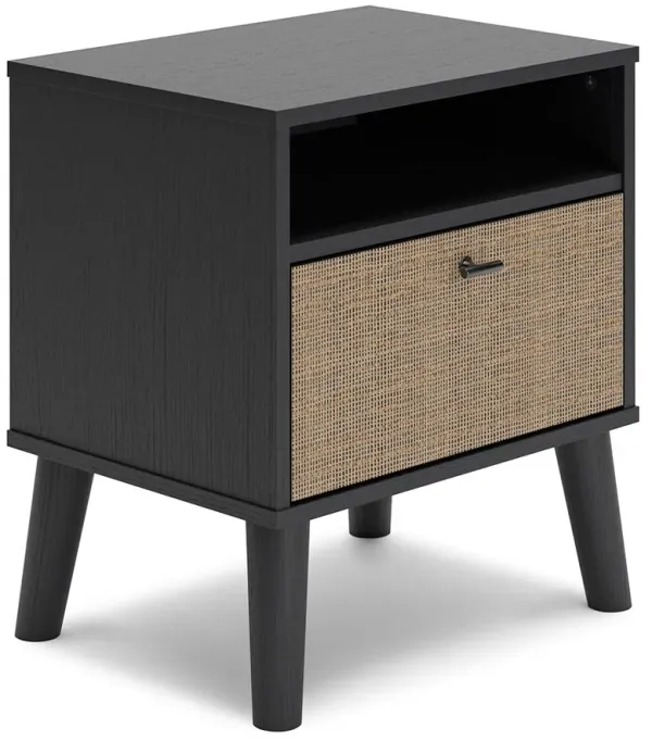 Charlang - Black / Gray - One Drawer Night Stand