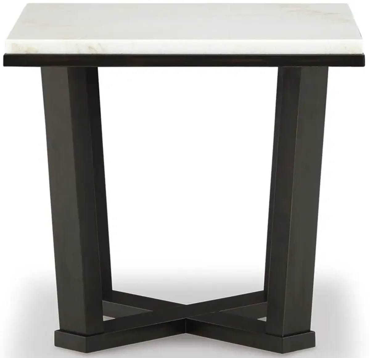 Fostead - White / Espresso - Square End Table