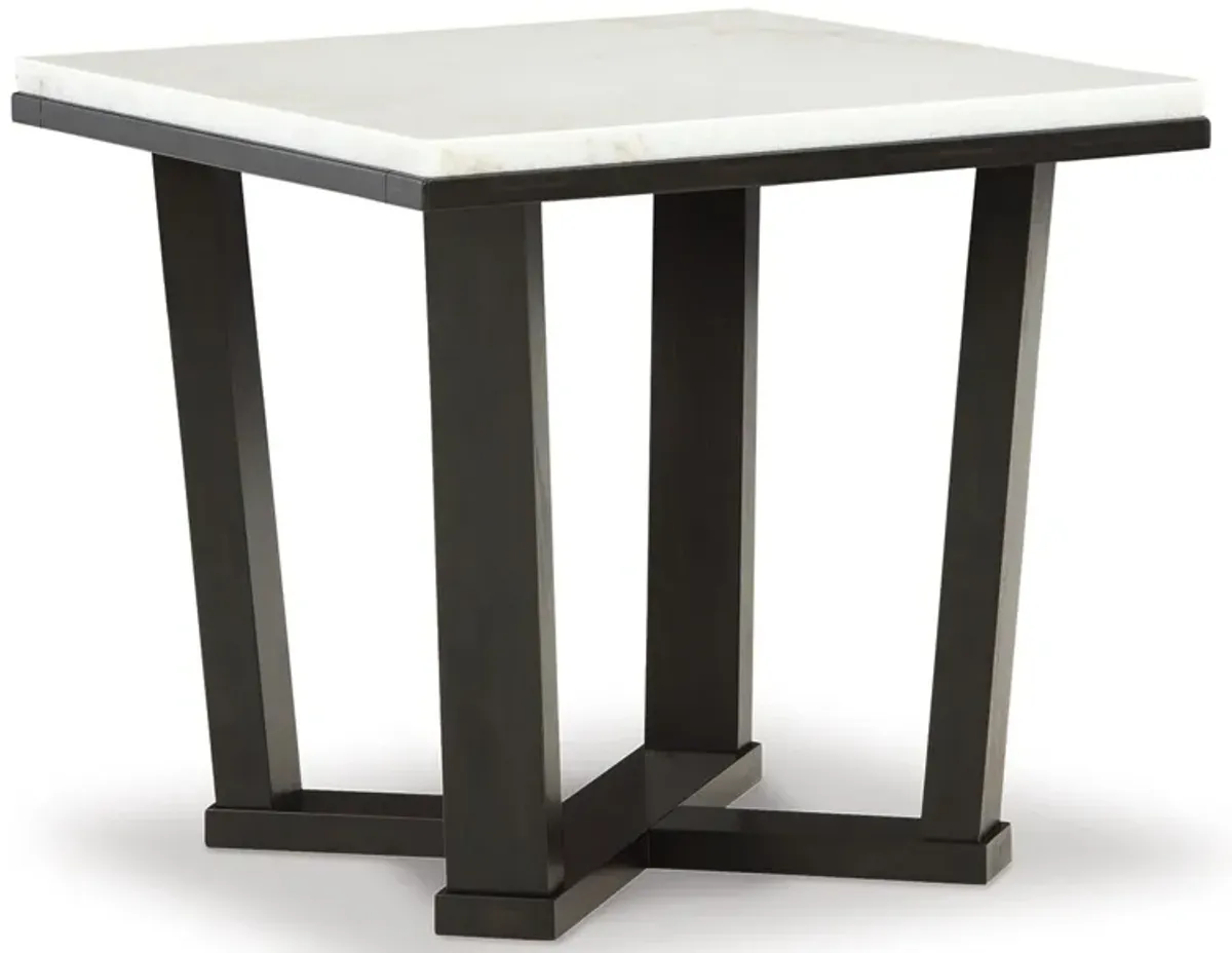 Fostead - Square End Table - White / Espresso