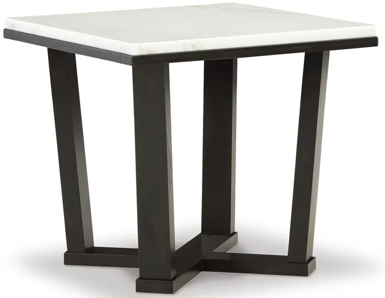 Fostead - White / Espresso - Square End Table