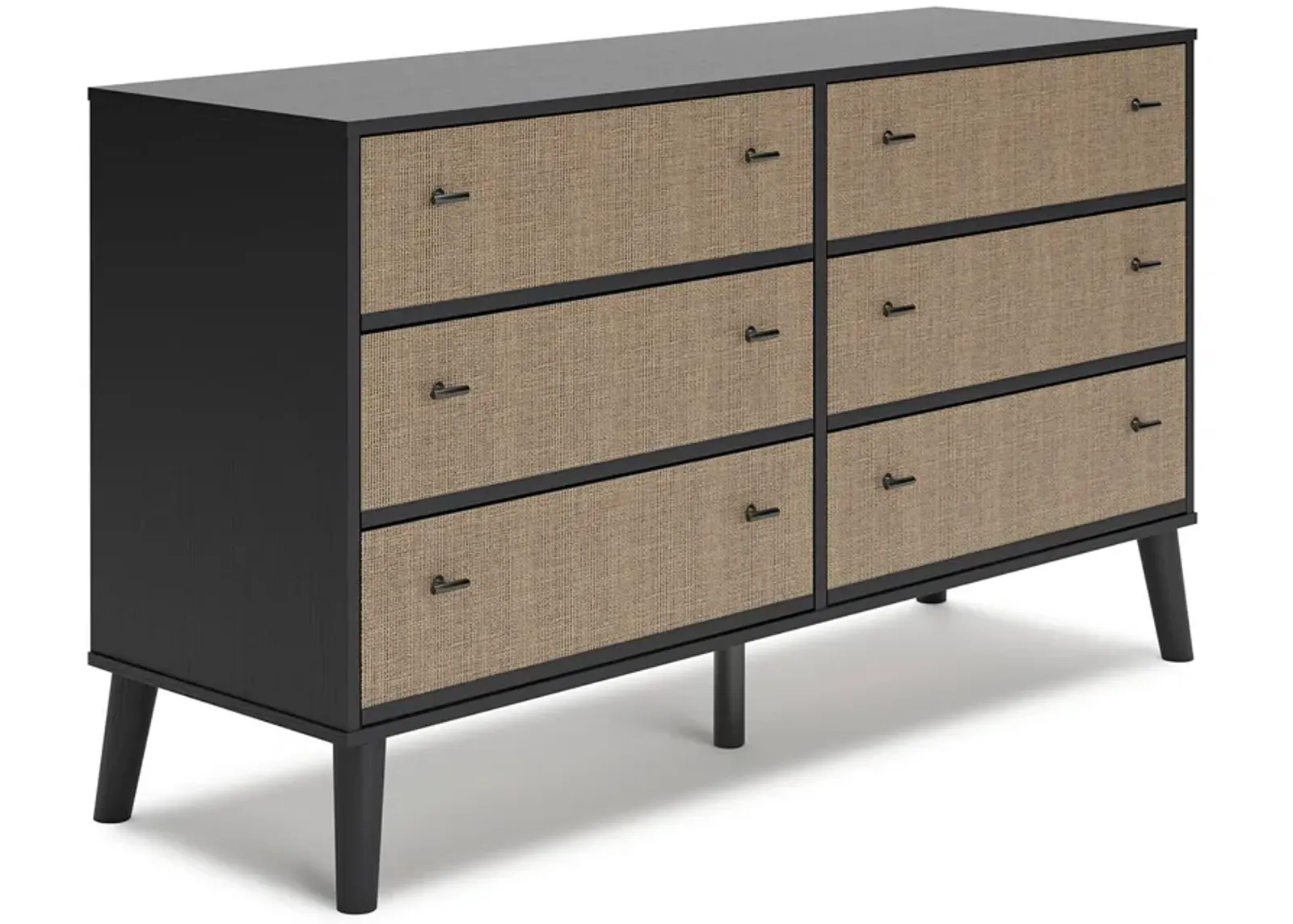 Charlang - Black / Gray - Six Drawer Dresser