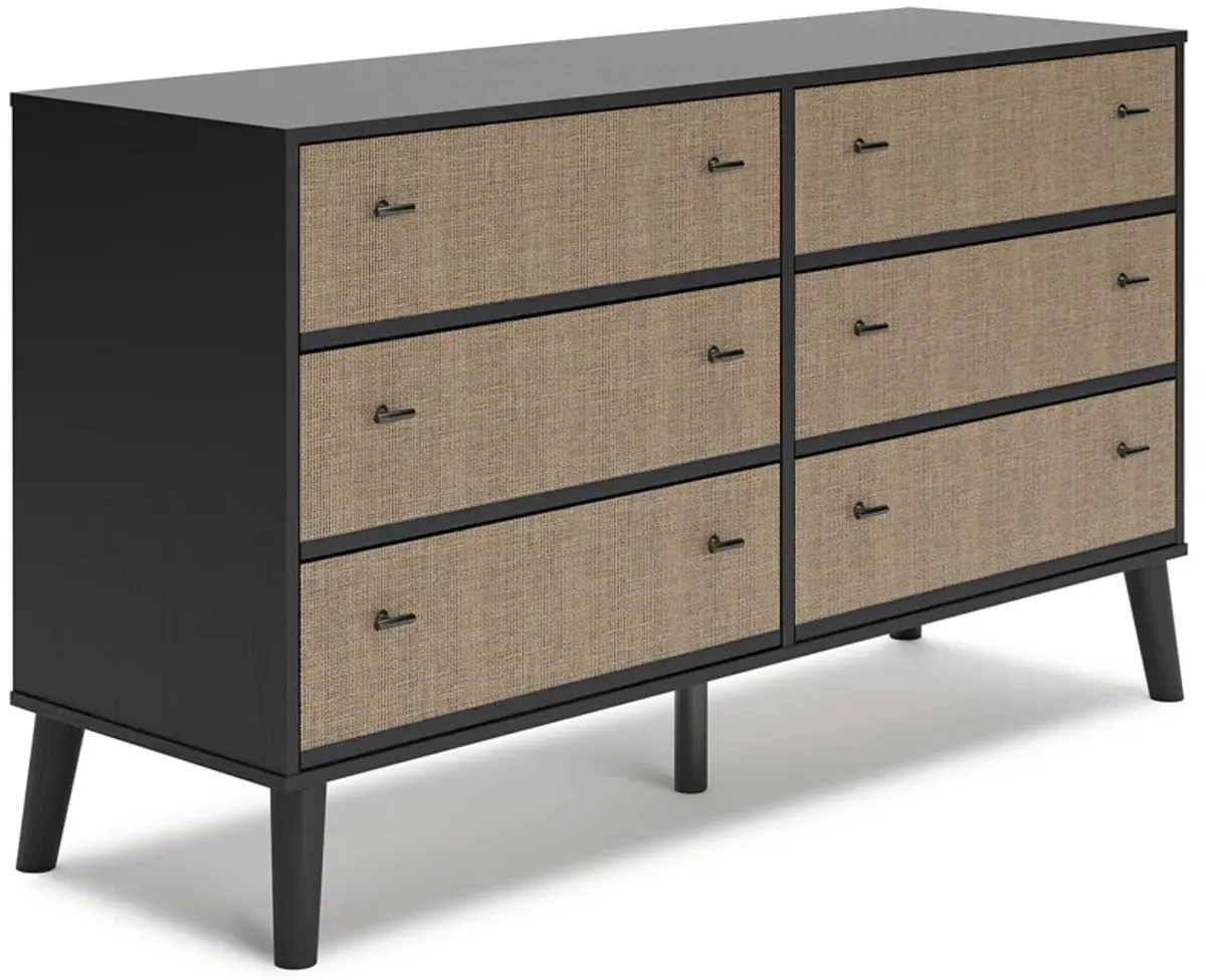 Charlang - Black / Gray - Six Drawer Dresser