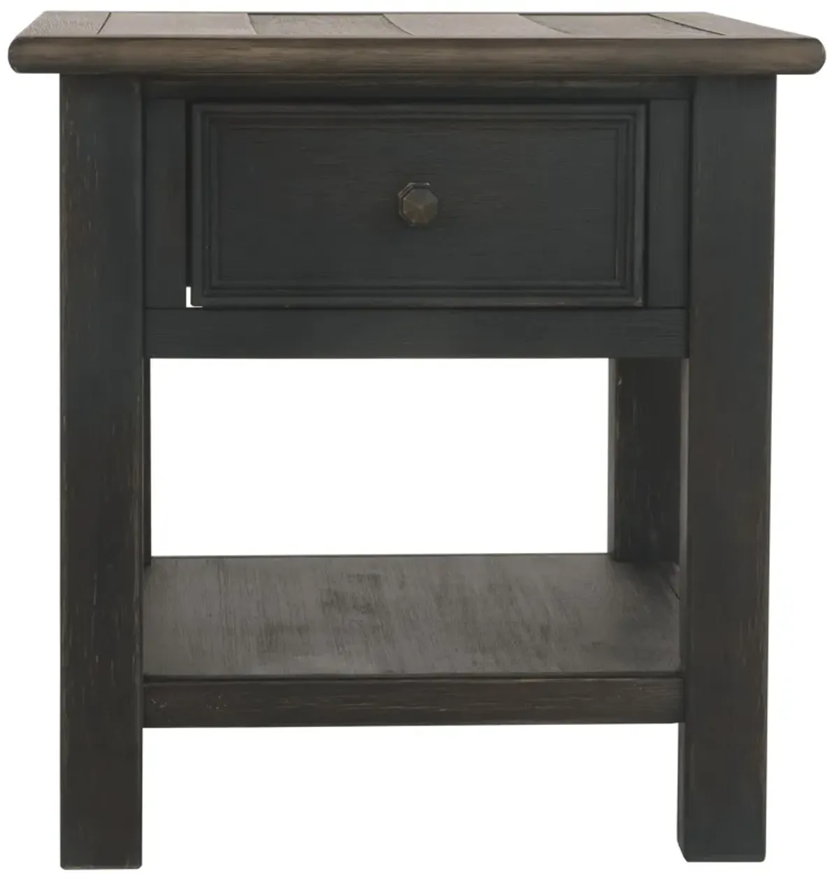 Tyler - Grayish Brown / Black - Rectangular End Table