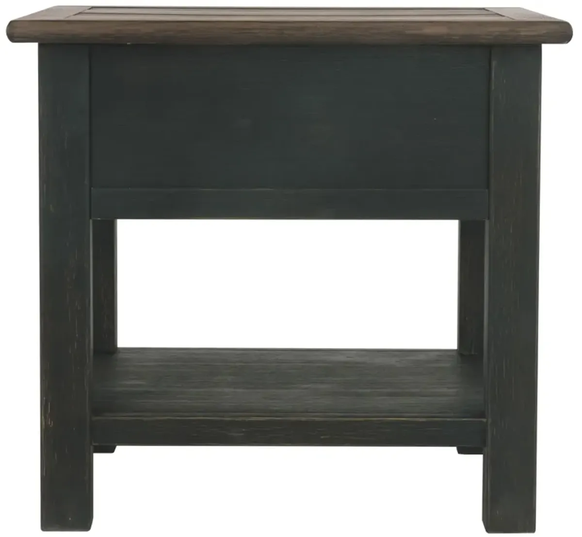 Tyler - Grayish Brown / Black - Rectangular End Table