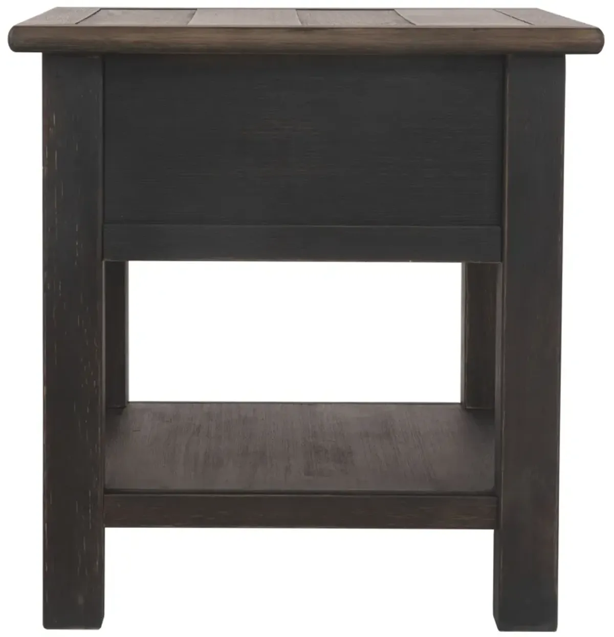 Tyler - Grayish Brown / Black - Rectangular End Table