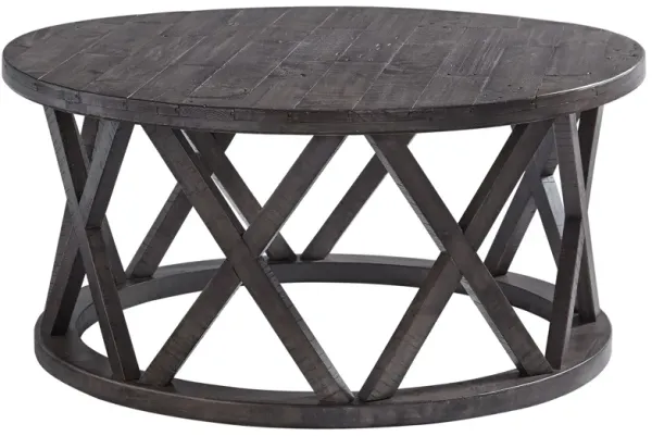 Sharzane - Grayish Brown - Round Cocktail Table
