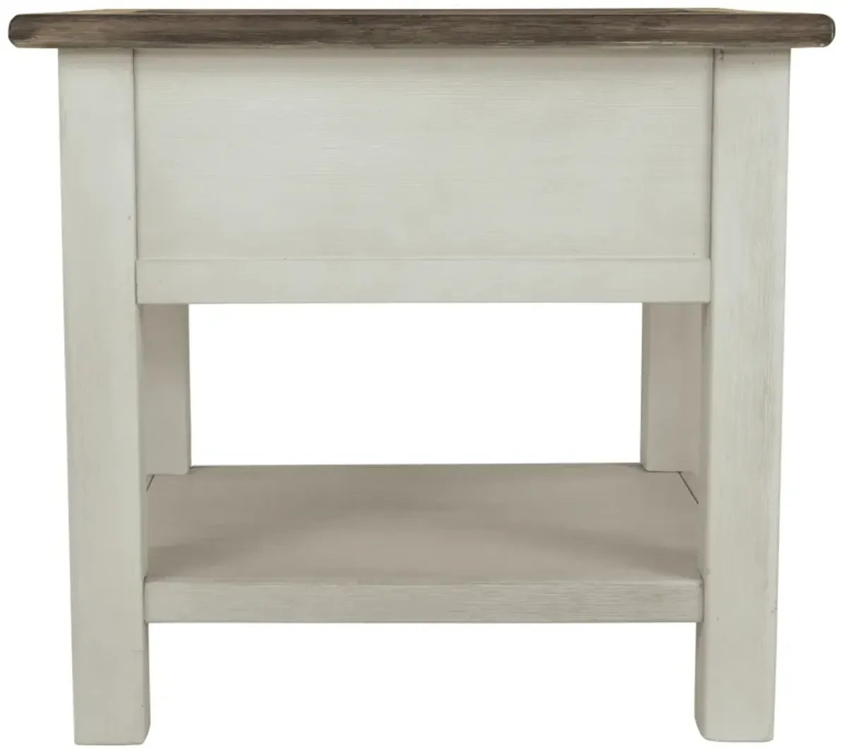 Bolanburg - White / Brown / Beige - Rectangular End Table