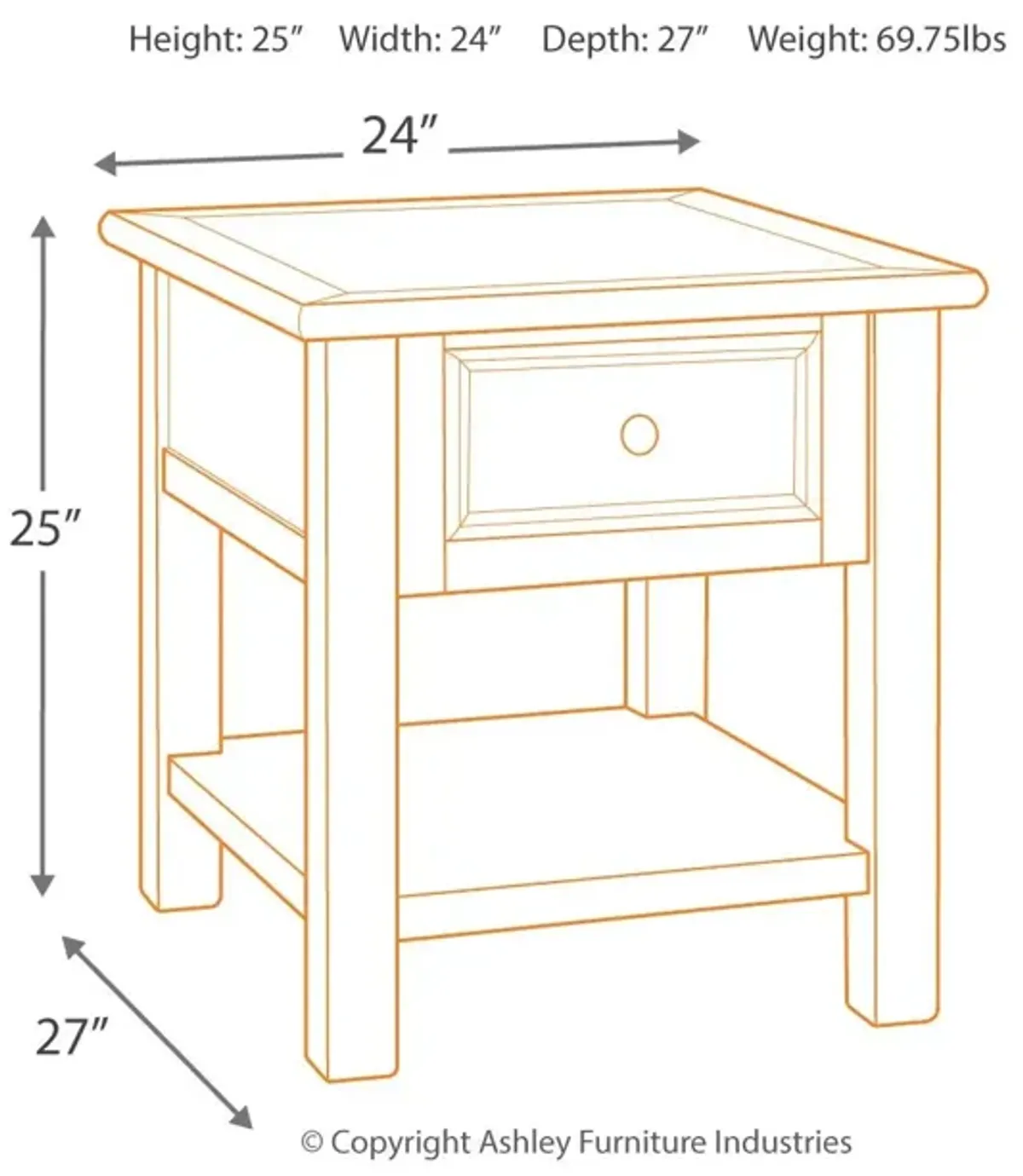 Bolanburg - White / Brown / Beige - Rectangular End Table