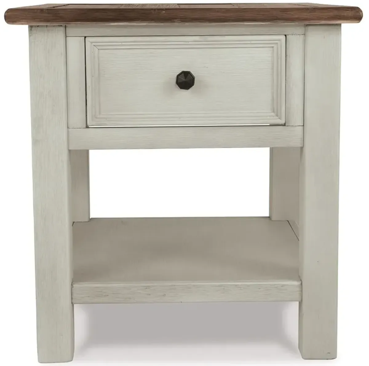 Bolanburg - White / Brown / Beige - Rectangular End Table