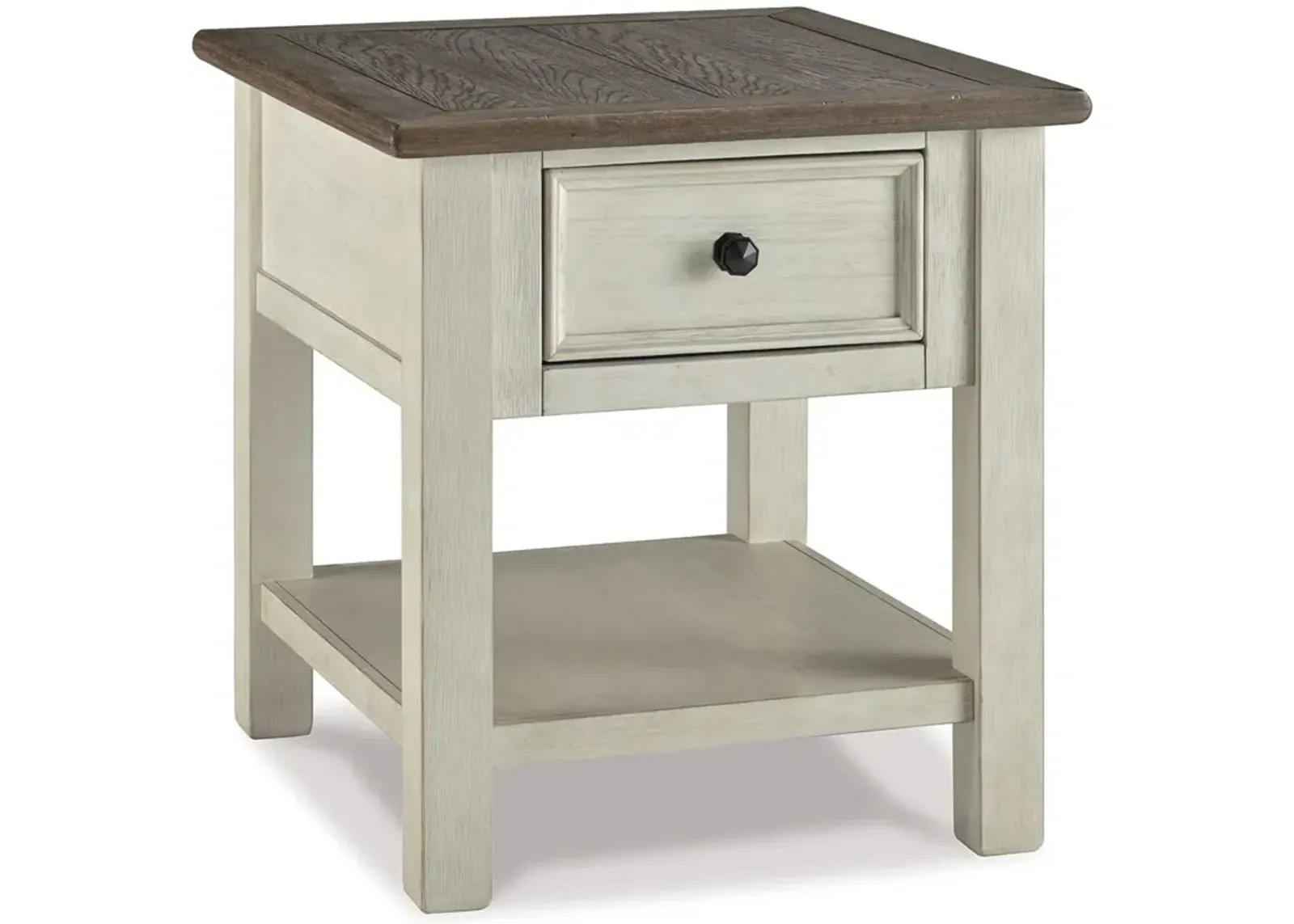 Bolanburg - White / Brown / Beige - Rectangular End Table