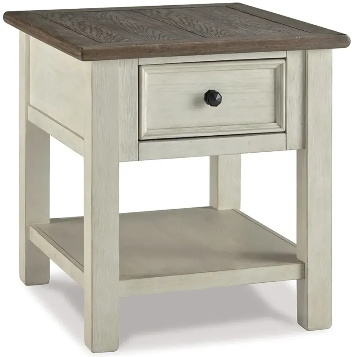 Bolanburg - White / Brown / Beige - Rectangular End Table