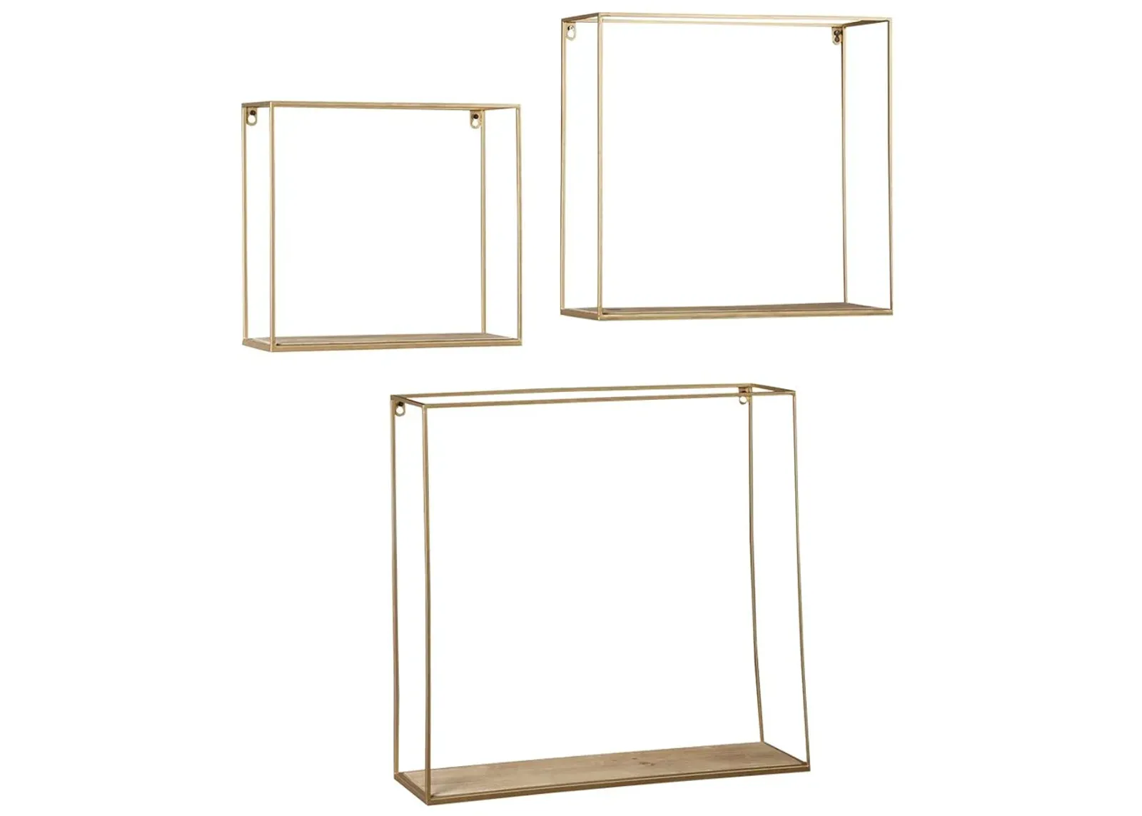 Efharis - Natural / Gold Finish - Wall Shelf Set (Set of 3)