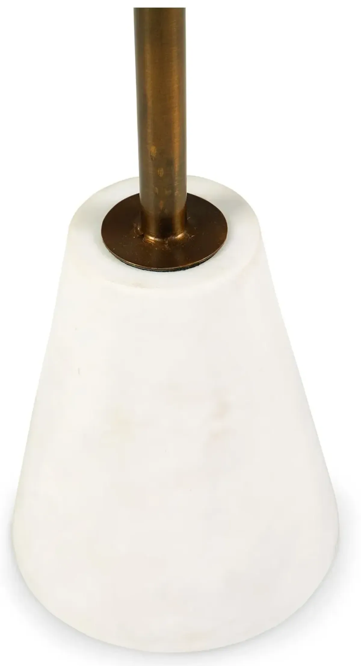 Caramont - Accent Table with White Base - Black / White / Gold Finish