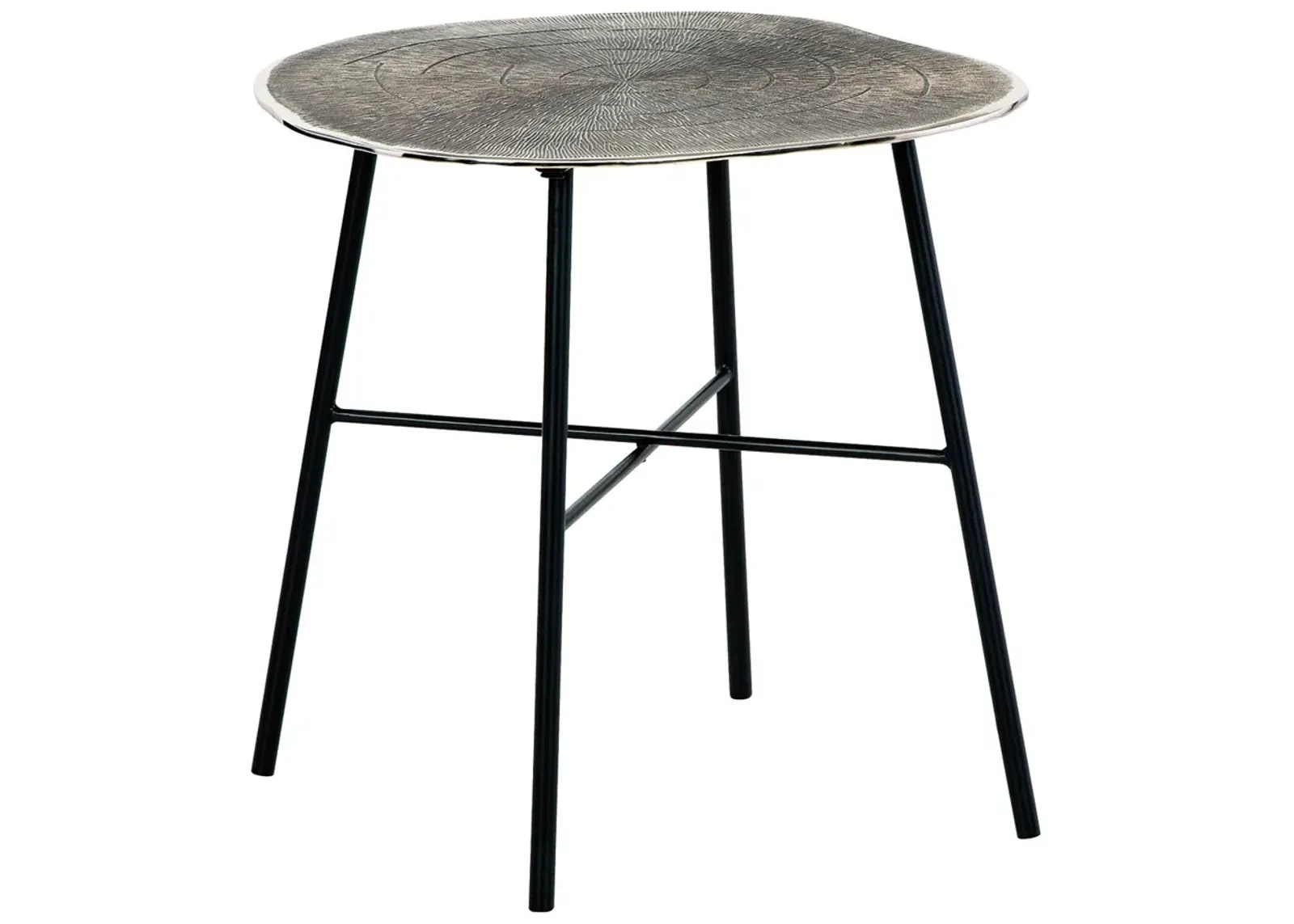 Laverford - Chrome / Black - Round End Table