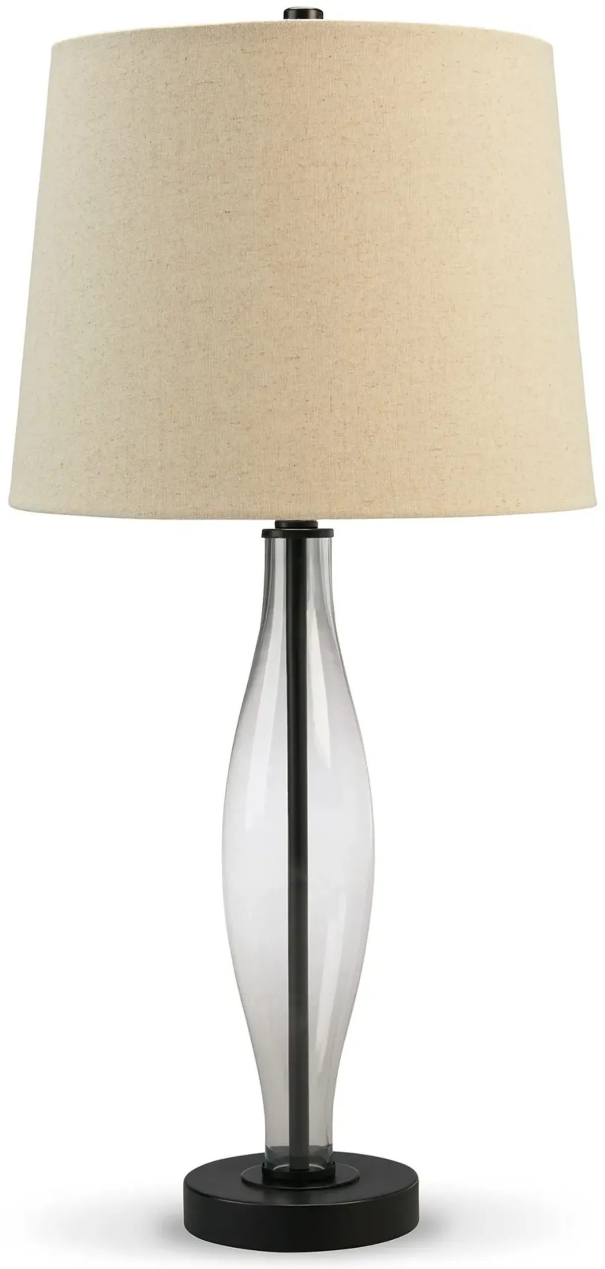 Travisburg - Clear / Black - Glass Table Lamp (Set of 2)