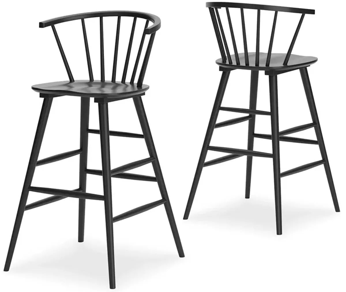 Otaska - Black - Tall Barstool (Set of 2)