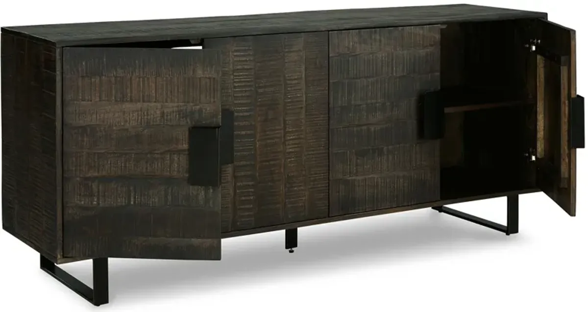 Kevmart - Grayish Brown / Black - Accent Cabinet